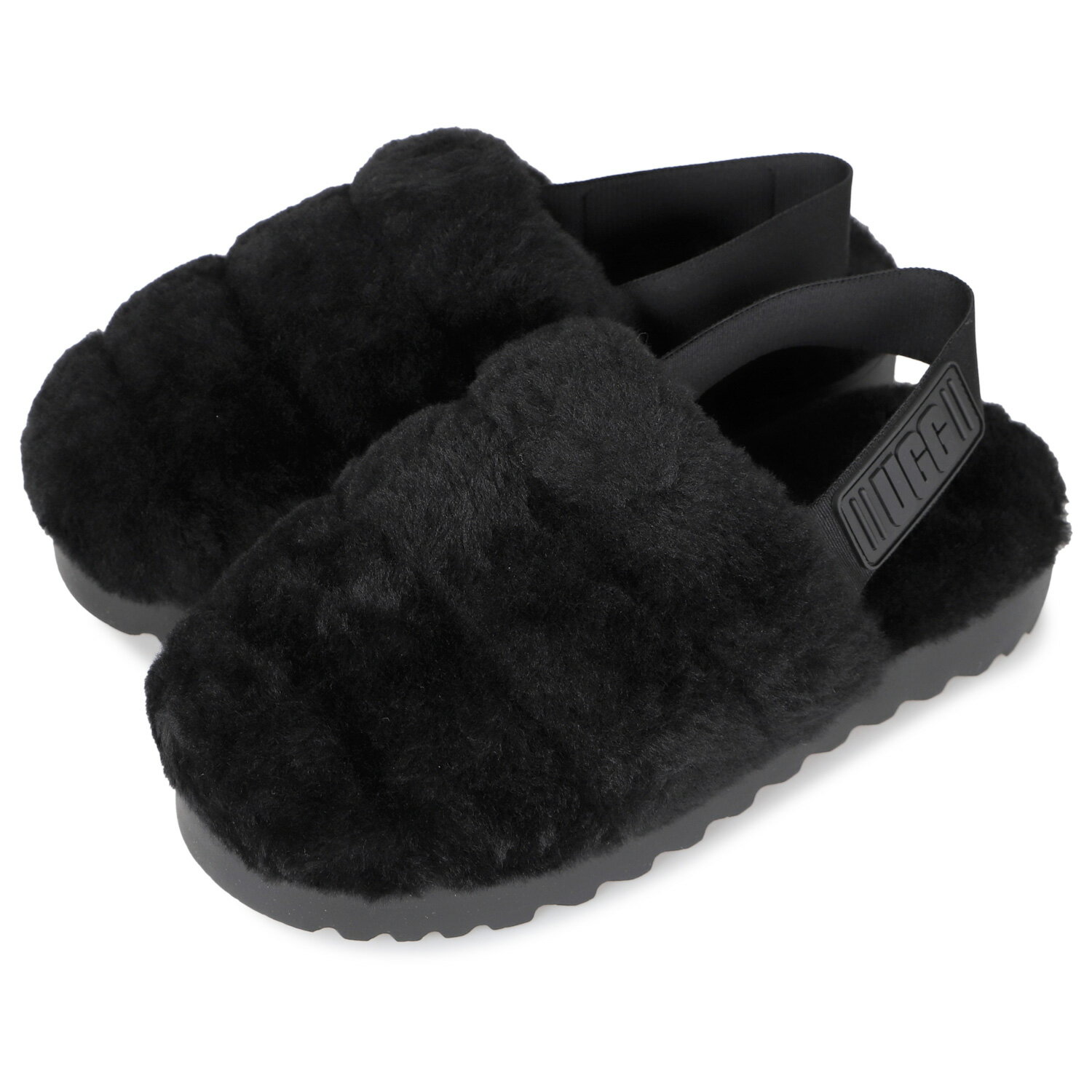 UGG SUPER FLUFF SLIPPER アグ サンダル レディース ファー スーパー フラッフ スリッパ ブラック 黒 1121751のサムネイル