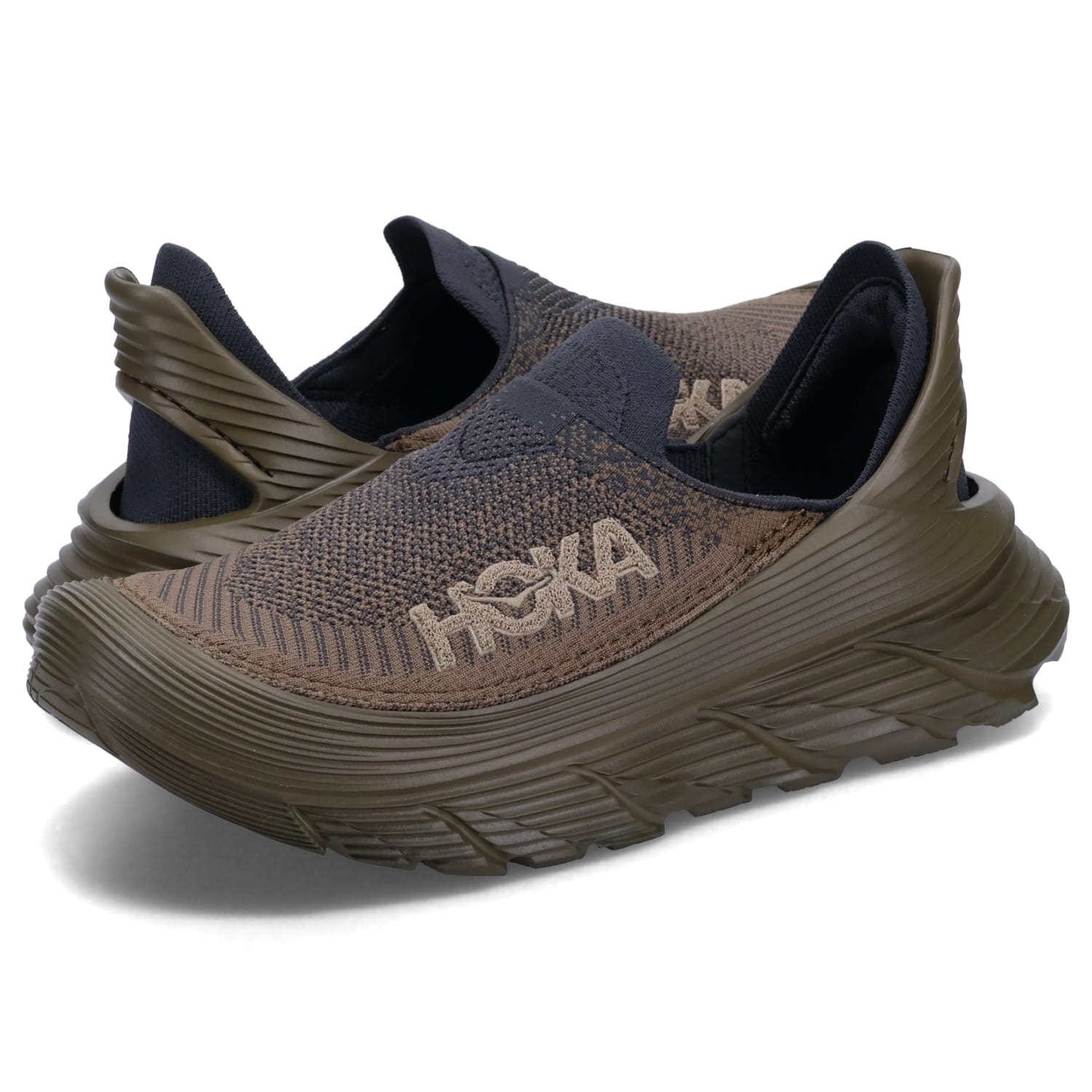 【最大1000円OFFクーポン】 HOKA ONE ONE RESTORE TC ホカオネオネ スニーカー スリッポン リストア TC メンズ レディース 厚底 ダーク オリーブ 1134532