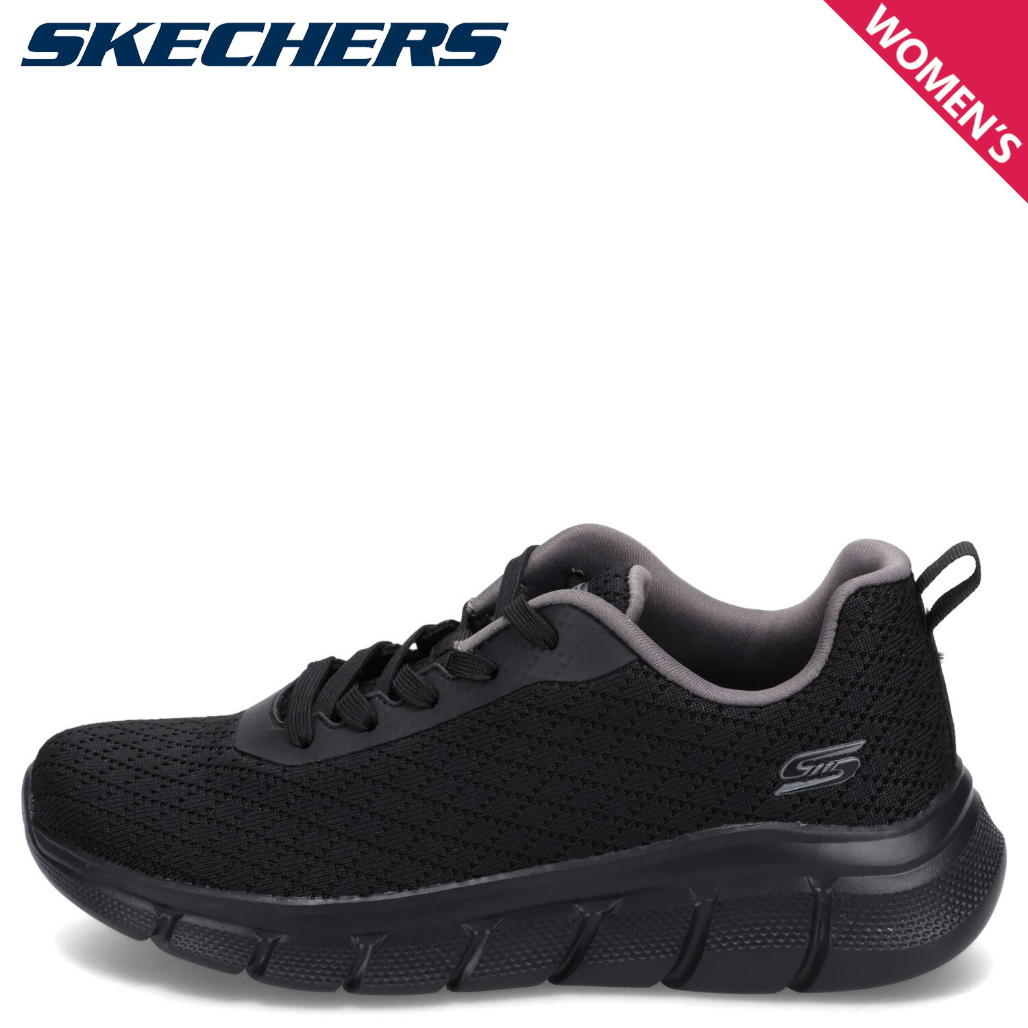 【最大1000円OFFクーポン】 SKECHERS BOBS B FLEX QUICK PIVOT スケッチャーズ スニーカー ボブス ビー フレックス クイック ピボット レディース ブラック 黒 117328