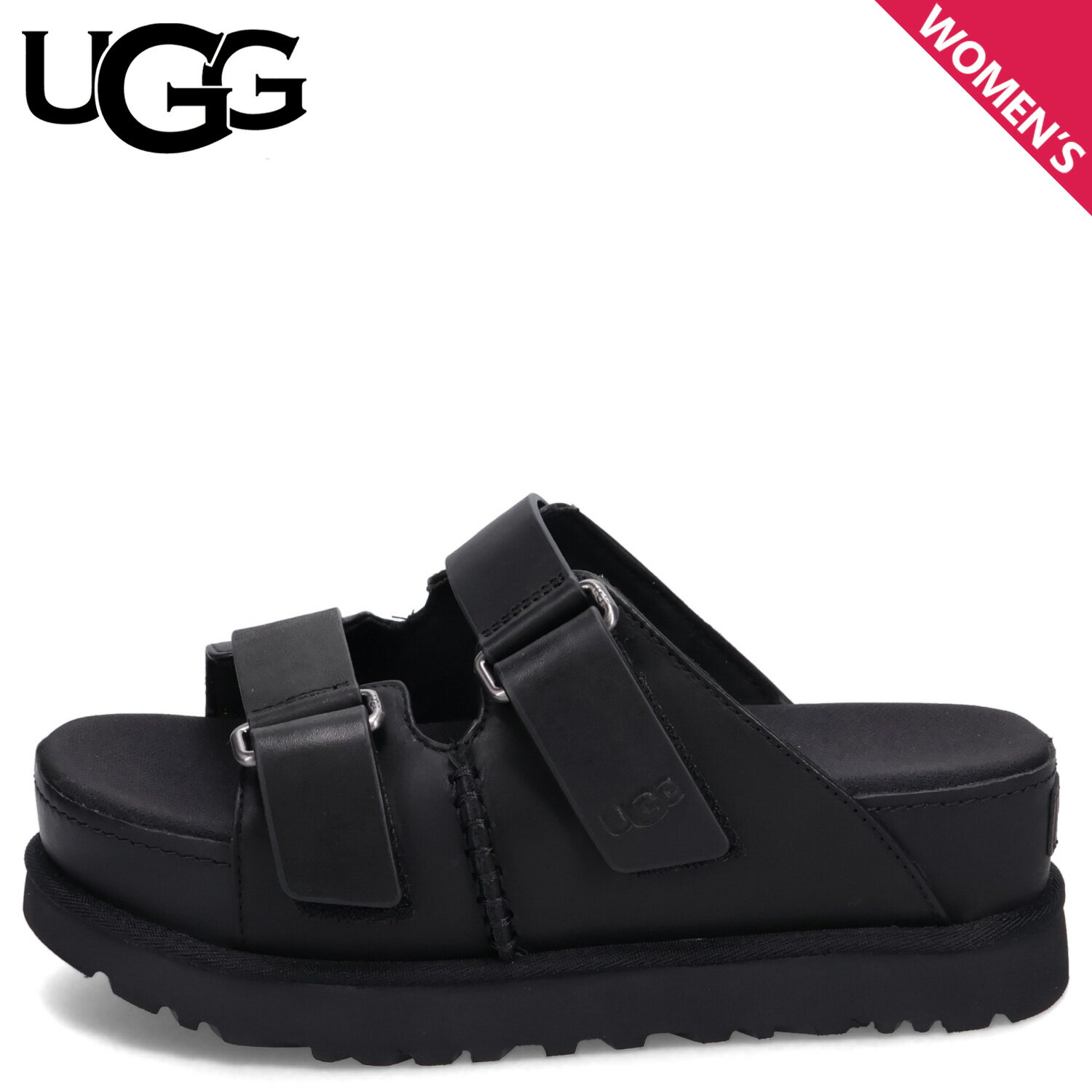 UGG WOMENS GOLDENSTAR HI SLIDE SANDAL アグ サンダル スライドサンダル ゴールデンスター ハイ レディース 厚底 軽量 ブラック 黒 1152651