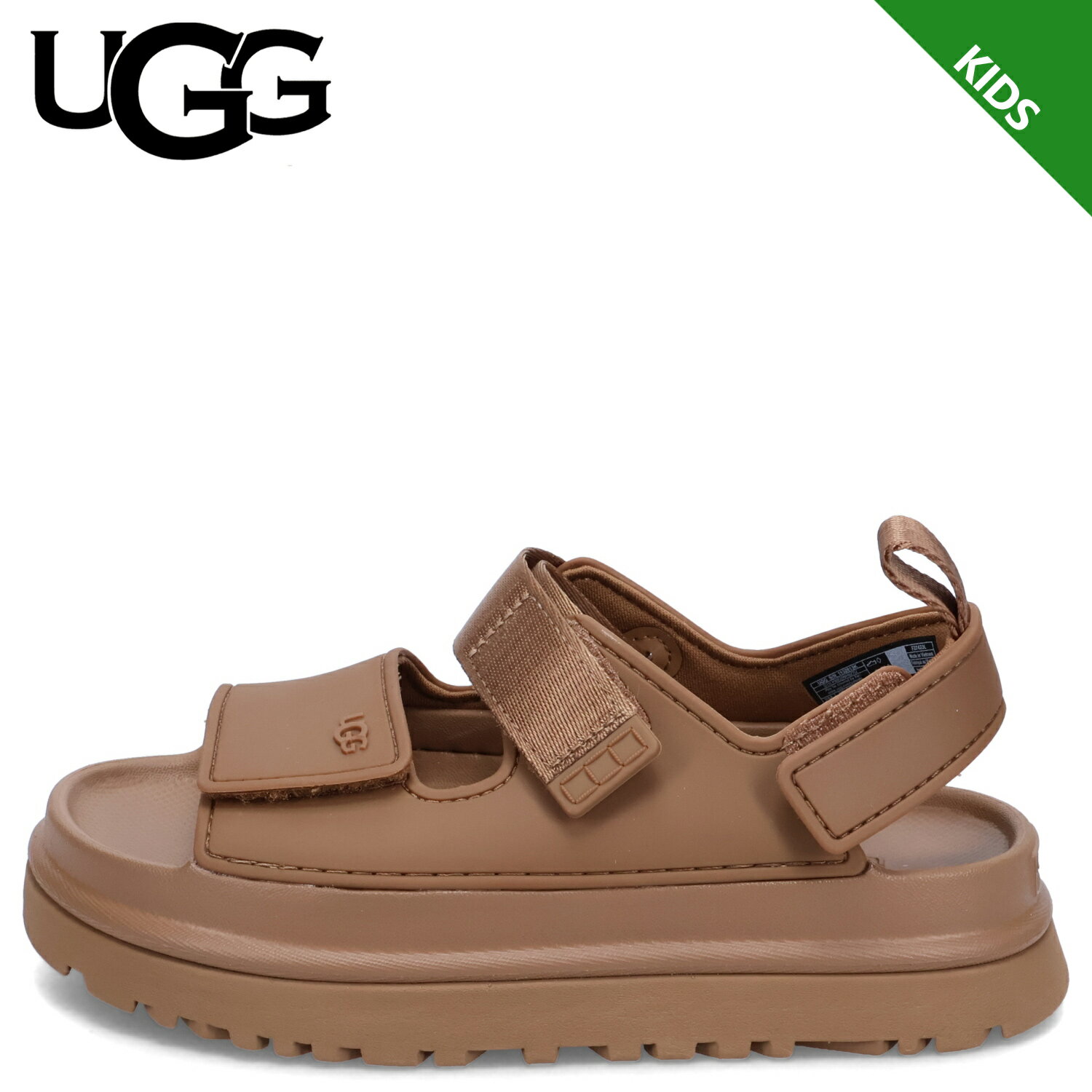 楽天Goods Lab＋【最大1000円OFFクーポン】 UGG GOLDENGLOW アグ サンダル ストラップサンダル ゴールデングロウ キッズ 厚底 ブラウン 1152813K