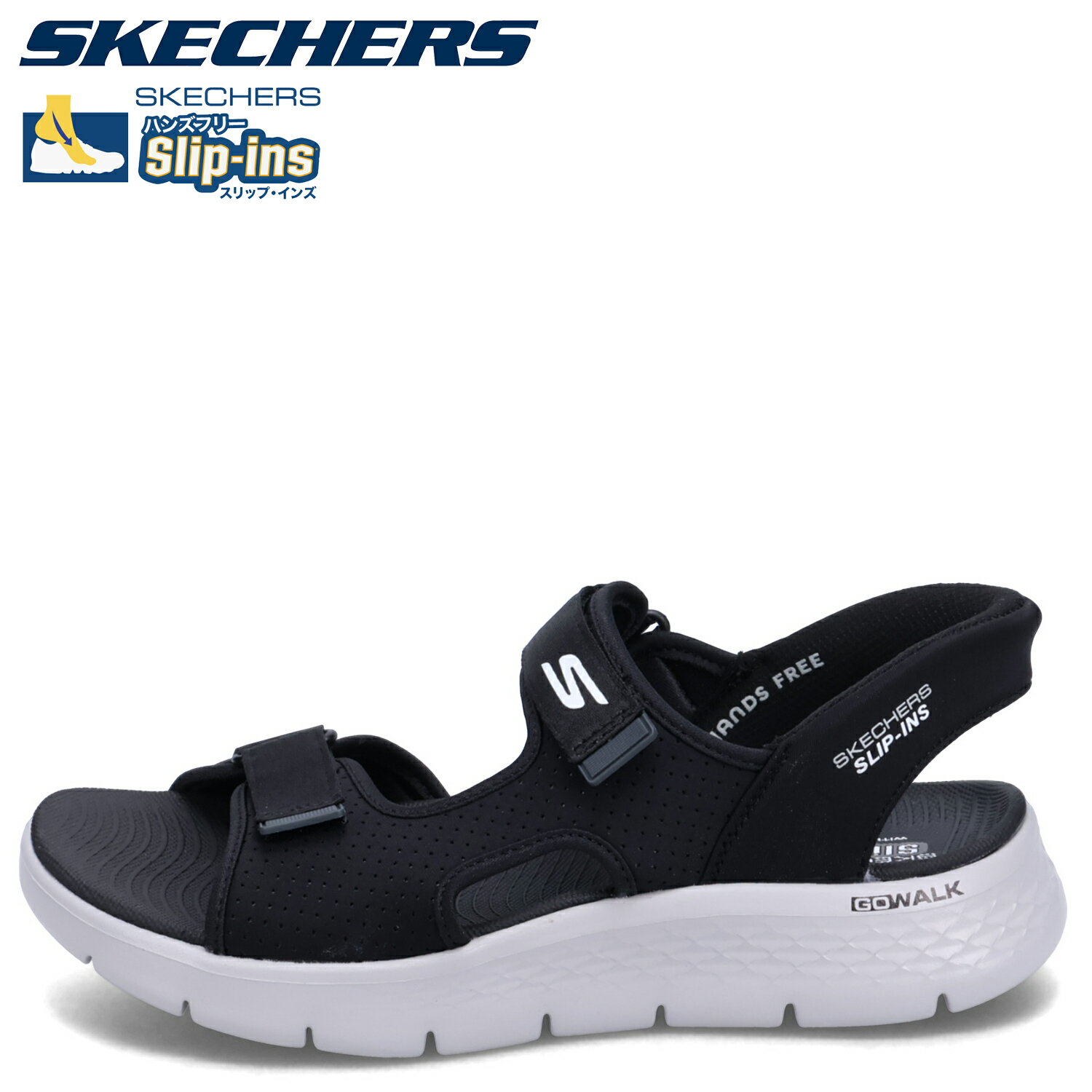 SKECHERS SLIP-INS GO WALK FLEX SANDAL スケッチャーズ スリップインズ ゴーウォーク フレックス SD サンダル ストラップサンダル メンズ ブラック 黒 229210