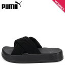 PUMA LEADCAT PLATFORM プーマ サンダル スライドサンダル リードキャット プラットフォーム レディース 厚底 ブラック 黒 400340-...