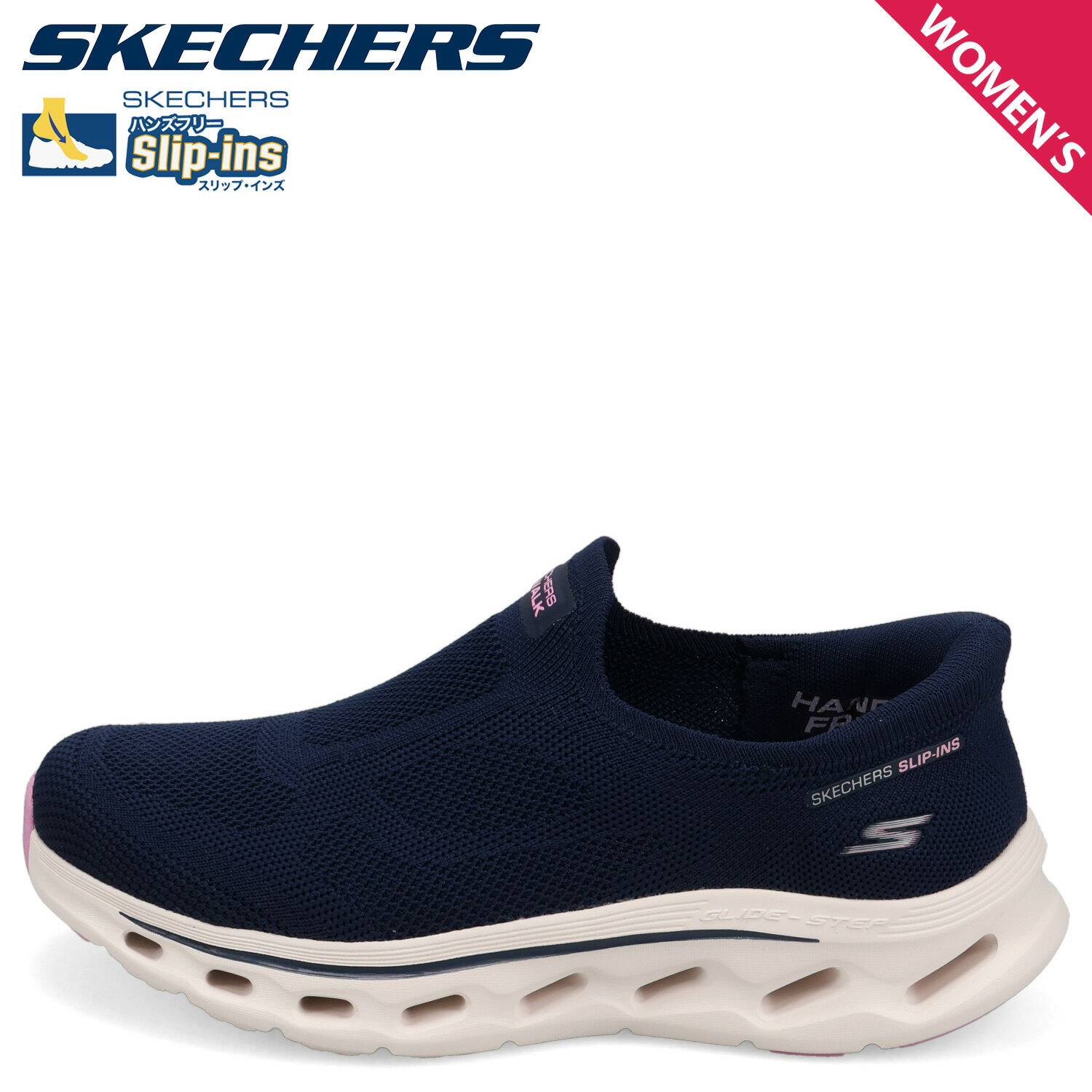 SKECHERS SLIP-INS GO WALK GLIDE-STEP 2.0 スケッチャーズ スリップインズ ゴーウォーク グライドステップ 2.0 - アネット スニーカー スリッポン レディース ネイビー 125120