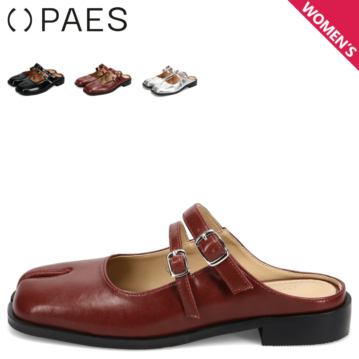 PAES BOW-KNOT MULE ペイズ サンダル 足袋 ミュール レディース つま先あり 歩き ...