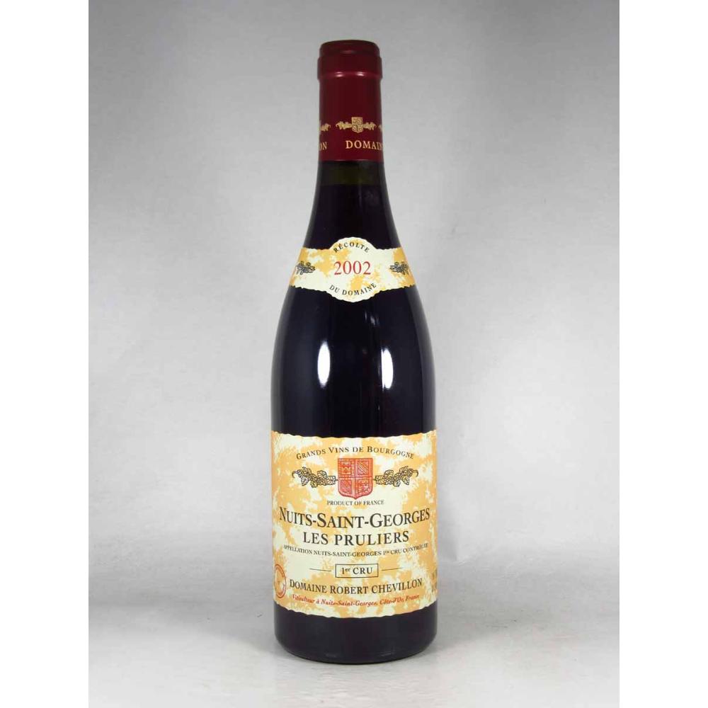 原語表記：Robert CHEVILLON Nuits Saint Georges 1er Cru Les Pruliers[2002]ワイン生産地： フランス/ブルゴーニュ/コートドニュイ/ニュイサンジョルジュ品種： ピノノワール100％容量： 750mlワイン分類： スティル ワイン色： 赤ワイン甘-辛： 辛口Wine Score:ワイン アドヴォケイト： -点ワイン スペクテイター： -点Awards： -