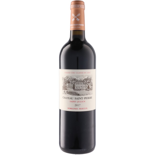 味わいは“サン ジュリアンの典型”とされながら、年間5000函しか造られない希少性のあるワイン。原語表記：Chateau Saint Pierre[2017]ワイン生産地： フランス/ボルドー/オーメドック/サンジュリアン品種： カベルネソーヴィニヨン73％、メルロー20％、カベルネフラン7％容量： 750mlワイン分類： スティル ワイン色： 赤ワイン軽-重： 重口Wine Score:ワイン アドヴォケイト： -点ワイン スペクテイター： -点Awards： -