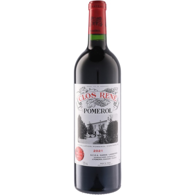 ポムロールでは西端に近い位置にあるシャトー。果実味に富んだしなやかなスタイルですが、1980年代からはやや濃厚なワインをつくりつつあります。原語表記：Clos Rene[2021]ワイン生産地： フランス/ボルドー/ポムロール品種： メルロー、カベルネフラン、マルベック容量： 750mlワイン分類： スティル ワイン色： 赤ワイン軽-重： 重口Wine Score:ワイン アドヴォケイト： -点ワイン スペクテイター： -点Awards： -