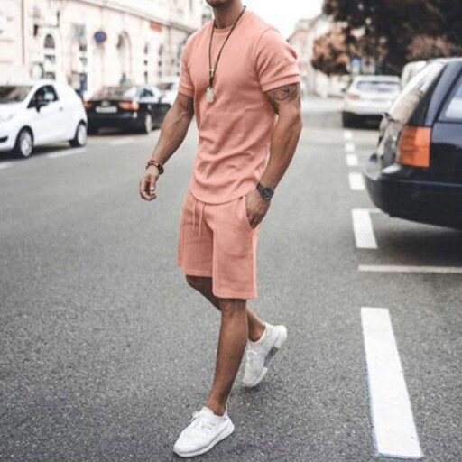 2点セット 大きいサイズ スウェット セットアップ 上下セット メンズファション 短パン スウェット 半袖 トップス ジャージ 半ズボン 吸汗 速乾 通気性 伸縮性 半袖Tシャツ ショートパンツ カジュアル 夏服 スポーツウェア 運動 トレーニングウェア 部屋着