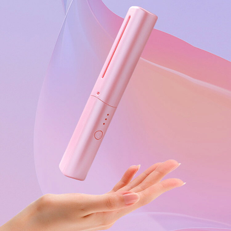 コンパクト ブラシ USB充電式 ヒート ブラシ型 ヘアアイロン ストレート アウトドア 小型 ミニ コードレス 持ち運び便利 カール コーム 旅行 車中泊 コードレス ストレートブラシ ストレート＆カール両用 ヒートブラシ wastore-7-10001775 WAストア サンプル画像3