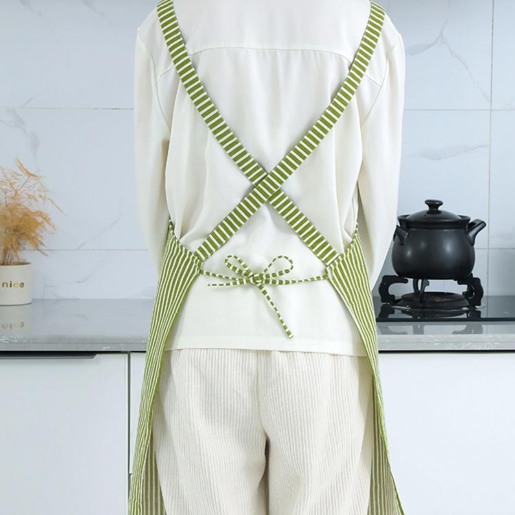 夏 綿麻 カフェ スモック たすき掛け かわいい エプロン おしゃれ 通気 レディース 軽量 2タイプ ナチュラル ワンピース 保育士 長袖 リネン エプロン レッド ストライプ柄 ロング コットン シンプル ゆったり 家事 料理 母の日 春 グリーン 3