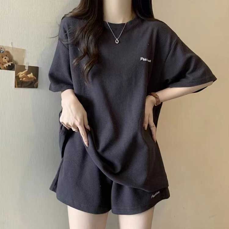 半袖Tシャツ ショートパンツ 上下セット レディース ワッフル 夏 部屋着 セットア...