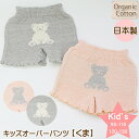 あったか パンツ 綿 キッズ 子供 / くま柄 / オーガニックコットン 女の子 下着 オーガニックガーデン ORGANIC GARDEN T2514 日本製 ブルマ キッズ オーガニック コットン 綿 子供 インナー オーバーショーツ オーバーパンツ アンダーパンツ クマ