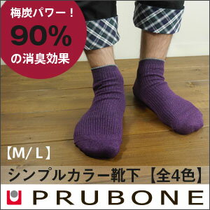 シンプルカラー 無地 PRUBONE プルボーネ ソックス 日本製 ラッピング無料キャンペーン中 梅の種から作られた消臭・吸湿効果抜群の靴下 wtgm 除湿 吸湿 梅炭抄繊糸 父の日 メンズ スポーツ 泉州 梅炭 冷え性 夏 水虫