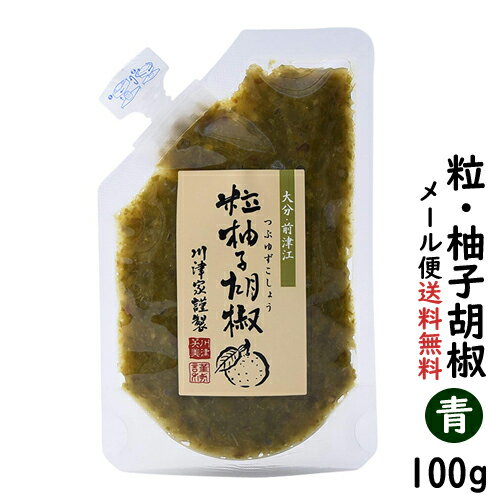 【送料無料】粒・ゆずこしょう/柚子胡椒 青 100g【柚子胡椒/ゆず胡椒/1000円 ぽっきり ポッキリ/大分県/川津家謹製-柚子こしょう/川津食品】 メール便発送で送料無料 