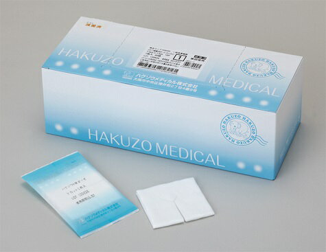 【60枚】ハクゾウ滅菌カニューゼF Yカット　不織布ガーゼ　品番1696364　　 1枚滅菌済 7.5cm×7.5cm16Pl..