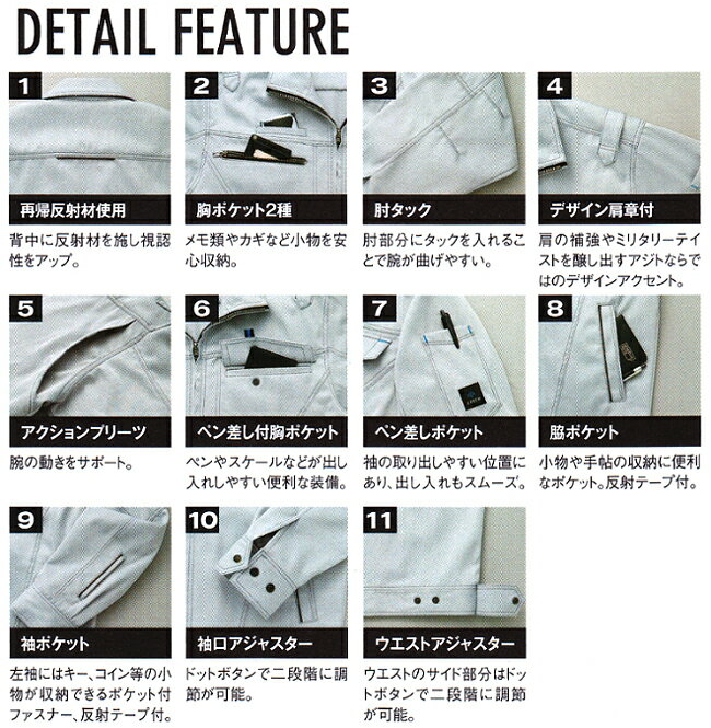 【P2倍】作業服 作業着 秋冬用作業服 長袖ブ...の紹介画像3