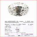 1.003ct　E　SI2　オーバルカット　ダイヤモンドルース