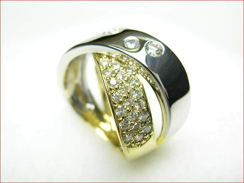 樂天商城 - プラチナ・K18コンビ　ダイヤモンドリング　 10P20Feb09