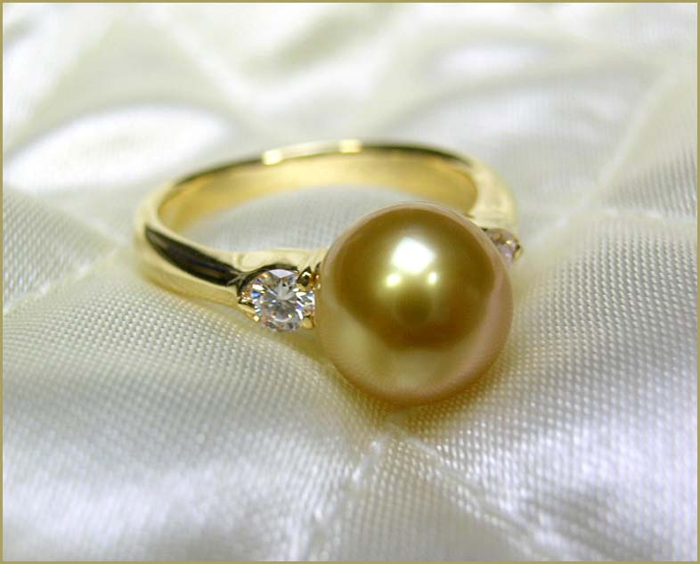 K18南洋ゴールデンパールリング【saletolai0116】