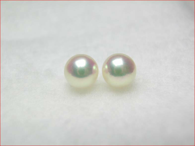 ピンク　アコヤパール　きれいなそろった7．3ミリペアルース　 0619PUP10JU