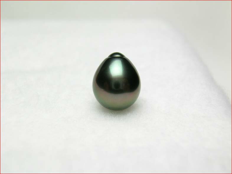タヒチパールルース ドロップシェイプ 11.4x13.5ミリ タヒチ黒真珠 20Feb09