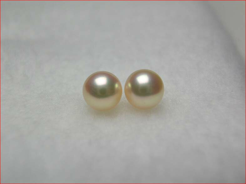 ピンク アコヤパール きれいなそろった6．9ミリペアです。【送料無料1225】