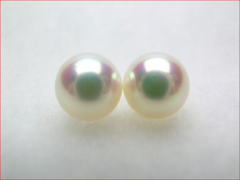 ピンク アコヤパール マキのしっかりした きれいにそろった7.7ミリペア 【送料無料1225】