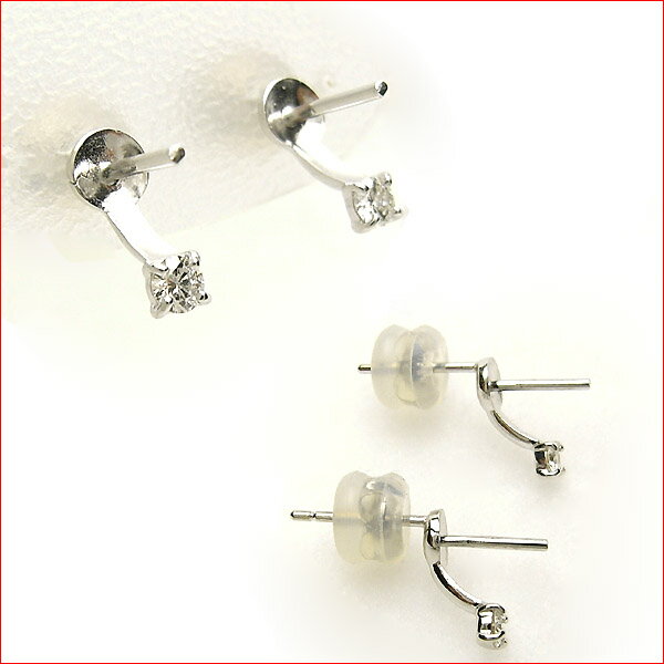 再入荷！K18WG　　パール用ダイヤモンドつき　シンプルピアス金具 【tokai1106sale】