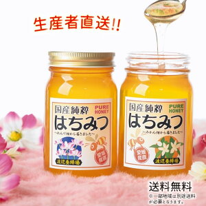 令和5年度産 国産 純粋 はちみつ【送料無料】300g2本セット（れんげ畑から届きました／みかん畑から届きました：各1本ずつ） 日本製 はちみつ ハチミツ ハニー HONEY 蜂蜜 瓶詰 生産者直送 愛媛県産 国産蜂蜜 国産ハチミツ 送料無料