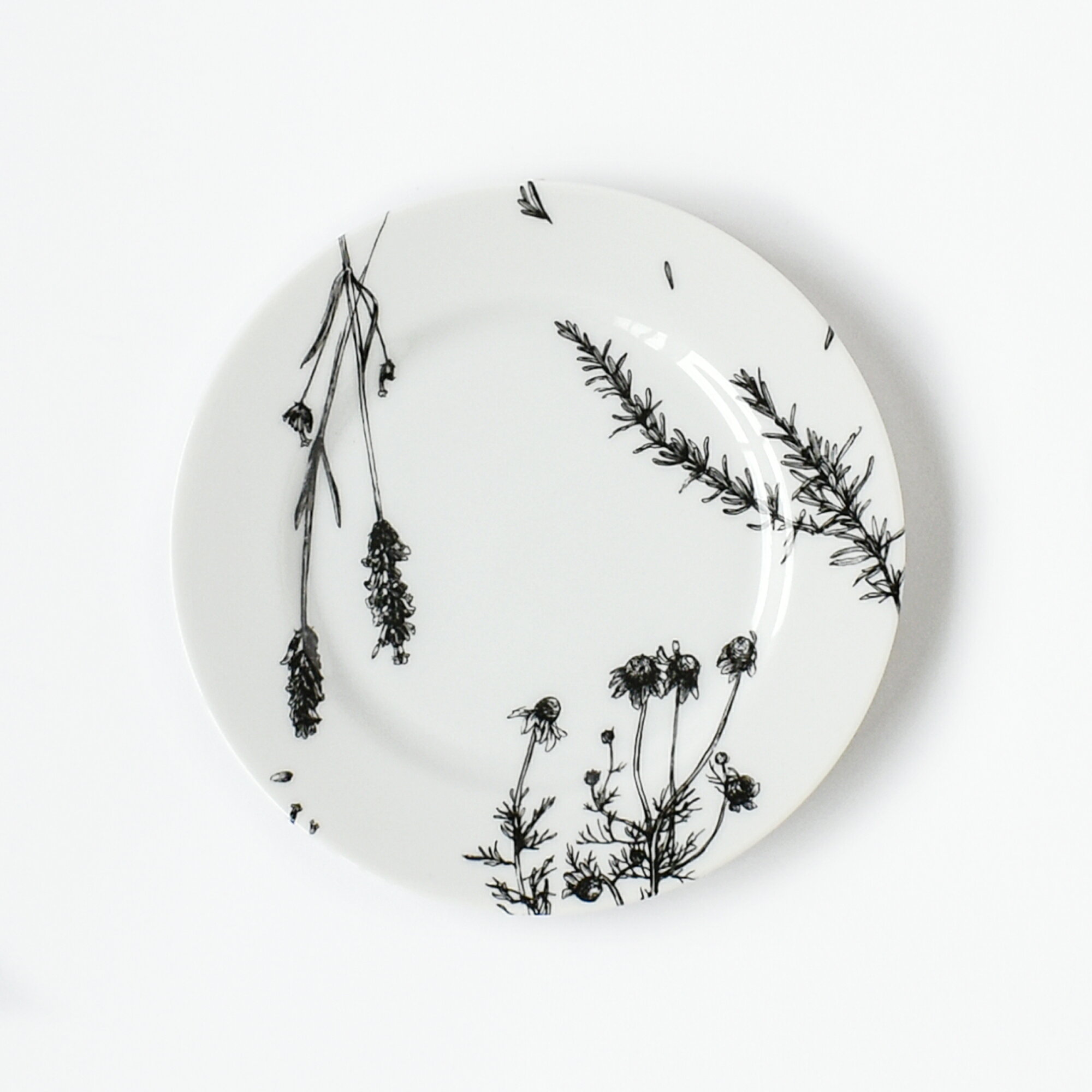 ブランチコレクション　ブラック　プレートM　【私の部屋オリジナル　ラウンド　シンプル　食器　ケーキ皿　取り分け皿　磁器　日本製　レンジOK　食洗機OK 19cm】