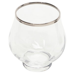 モールワイングラス ラインシルバー 355ml【ワイングラス　グラス　ガラス　ドリンク　デザートカップ　シンプル　低い　おしゃれ　タンブラー　カジュアル】