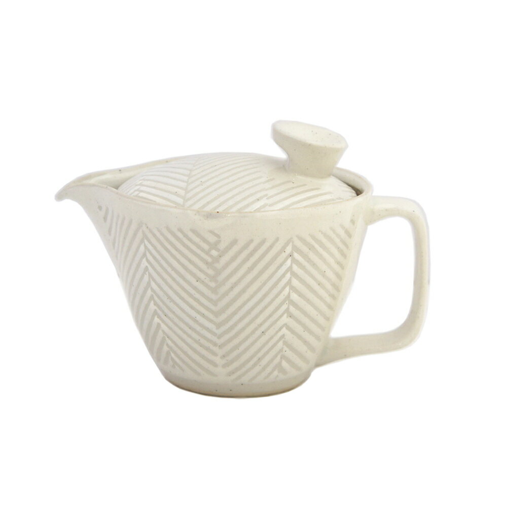 私の部屋　ヘリンボーンポット 220ml　急須　緑茶　波佐見焼　ホワイト　陶器　洗いやすい　レンジOK　食洗機OK