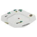 色絵華景色 隅切角皿中 15.5cm【私の部屋オリジナル 九谷焼 食器 和食器 器 プレート 平皿 迎春 お正月 磁器 日本製】
