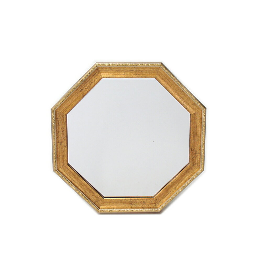 オクタゴンミラー　ゴールドM【インテリア　鏡　化粧鏡　シンプル　エレガント　かわいい　おしゃれ　小さい】
