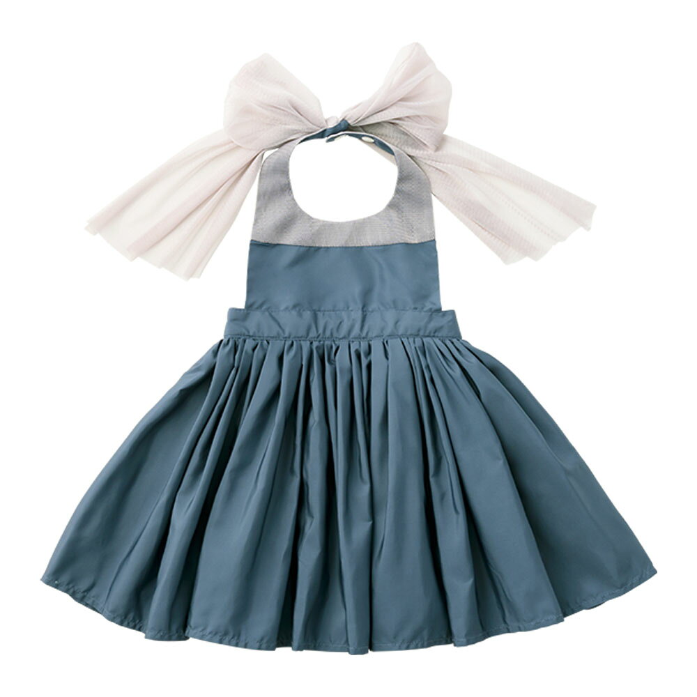 MARLMARL(マールマール)お食事ブーケエプロン ネイビー【0-3歳　ベビー　キッズ　 エプロン　食事エプロン　スタイ　ビブ　出産祝い 女の子　ギフト　ドレス】