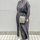 BEAURE ウォレットショルダー グレー 【人気 シンプル 便利 肩掛け 軽量 牛革 本革 大容量 ユニセックス 女性 レザー じゃばら かわいい おしゃれ ギフト プレゼント ビュレ】