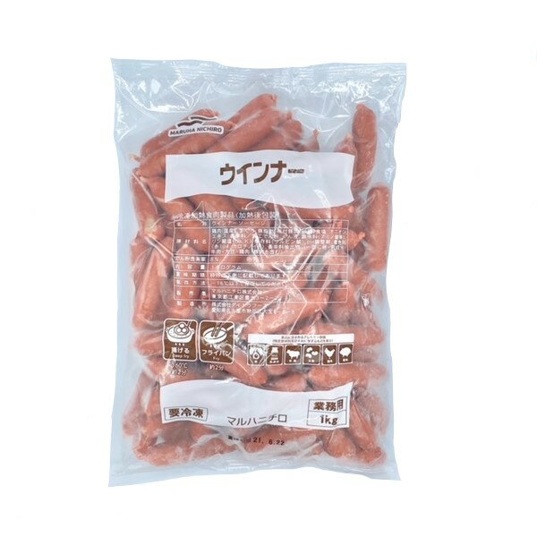 メーカー・・・マルハニチロ 規格（内容量）・・・1kg 最終加工地・・・日本（主原産地は異なる場合がございます。） 調理方法・・・【揚げる】160℃…約2分【フライパン】約2分鶏肉、まぐろ、豚肉を配合した赤ウインナー。直径約16mmx約67mm。1kg中約75本。