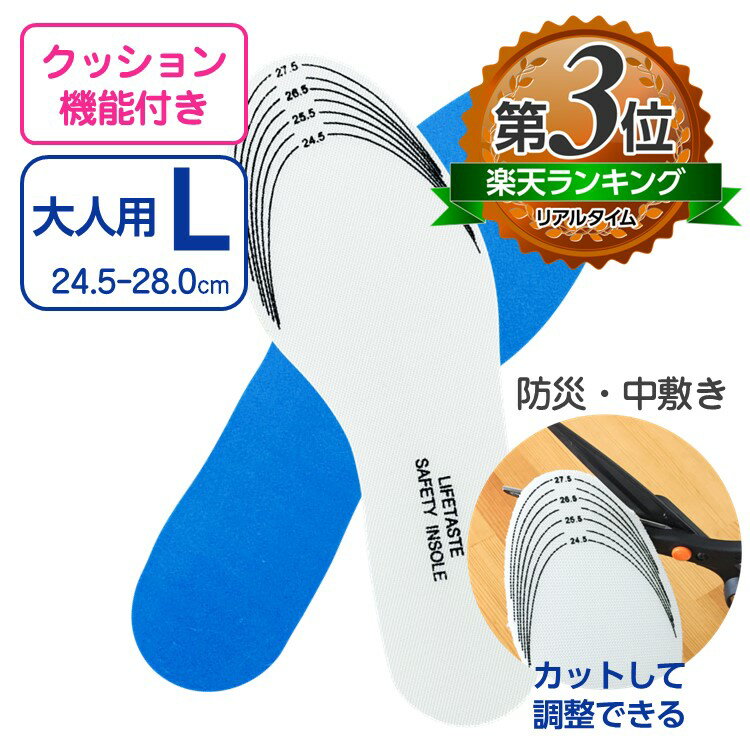 靴 中敷き フットレスキュー Lサイズ サイズ 24.5 〜 28.0cm 災害 踏み抜き防止 インソール クギ ガラス片などの足裏への貫通を防止!【ネコポス発...