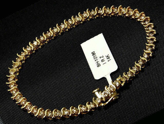 【New Finish】ダイヤモンド ブレスレット - Bracelet - テニスブレスレット　フルダイヤ　K14YG (14金 イエローゴールド) / ダイヤ （3.00ct）