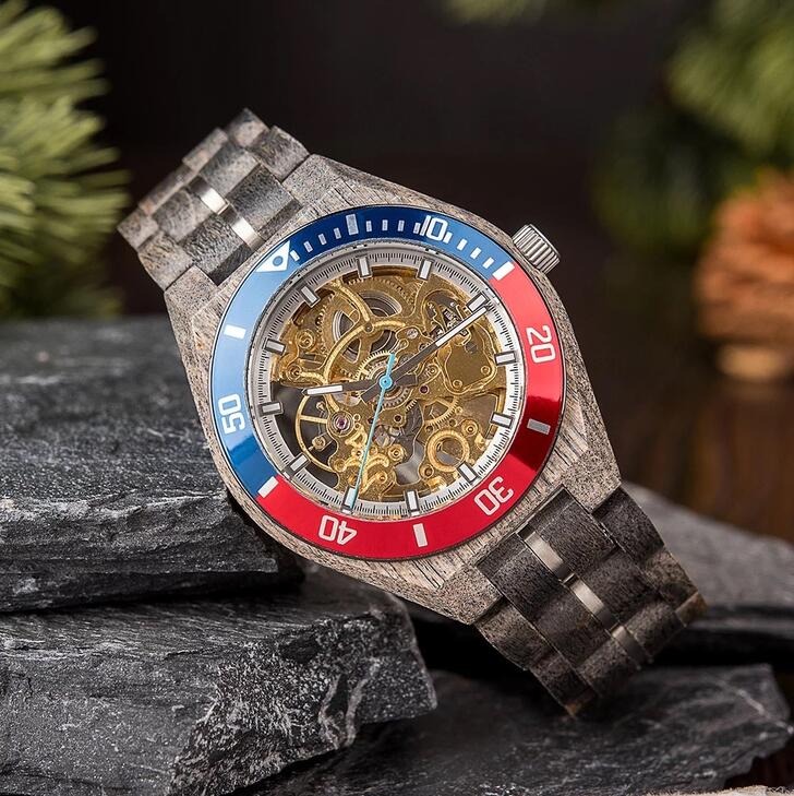 腕時計のシルクロの腕時計 メンズ 誕生日 プレゼント ボボバード BOBO BIRD 木製腕時計 機械式 自動巻 スケルトン GT-102｜アングル2