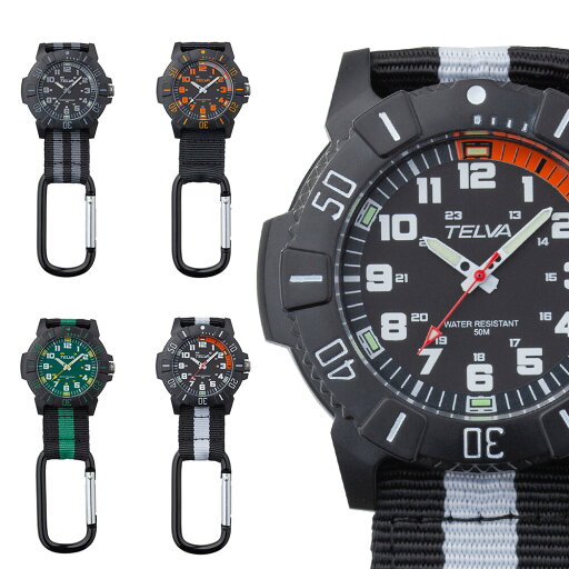 【即納】 CREPHA クレファ TELVA テルバ ハンギングウオッチ アナログ カラビナ カラフル 4色対応 CB-A272 腕時計 メンズ レディース メール便送料無料