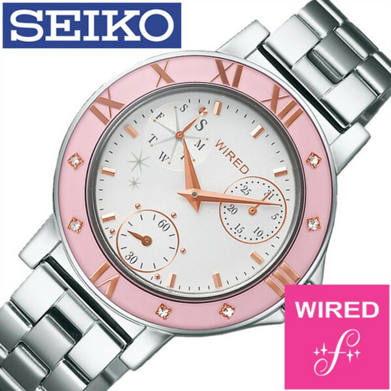 セイコー ワイアード エフ SEIKO WIRED f 腕時計 レディース TOKYO GIRL MIX トーキョーガールミックス AGET402 アナログ 防水 SEIKO シルバー ピンク VD76 卒業 入学 就職 祝い 中学生 高校生 大学生 社会人 お祝い 新社会人 プレゼント ギフト 観光 遠足 旅行のサムネイル