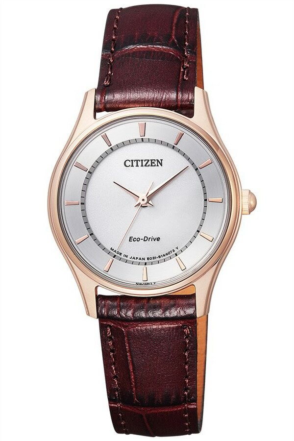 シチズン腕時計 CITIZEN時計 CITIZEN 腕時計 シチズン 時計 コレクション COLLECTION レディース シルバー EM0402-05A 革 ベルト 正規品 エコ・ドライブ ソーラー ペア モデル ブラウン ゴールド 卒業 入学 就職 祝い 高校生 大学生 社会人 冬 新社会人 プレゼント ギフト