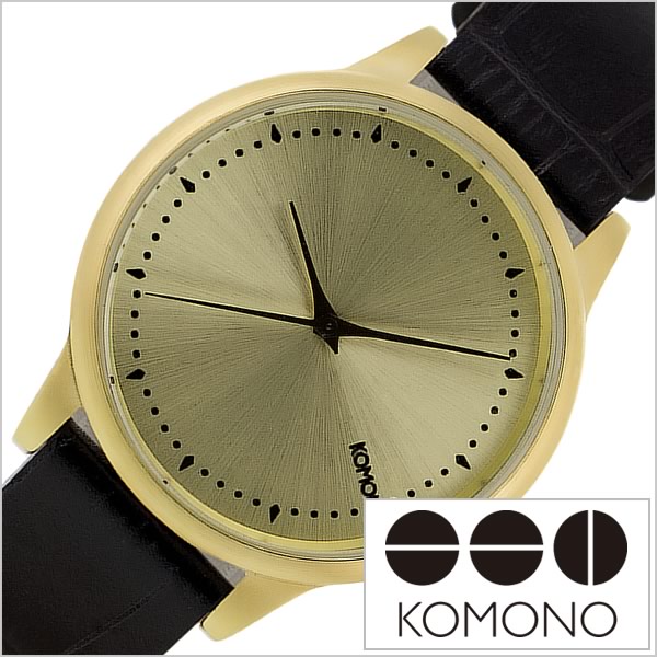 コモノ 【10%OFF \1,298-円引】KOMONO 時計 コモノ 腕時計 KOMONO時計 コモノ 時計 エステール モンテ カルロ ESTELLE MONTE CARLO レディース ゴールド KOM-W2702 人気 新作 ブランド トレンド 革 レザー ブラック ベルギー ヨーロッパ 海外 お祝い 母の日 観光 遠足 旅行