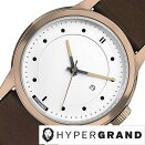 ハイパーグランド腕時計HYPERGRAND時計HYPERGRAND腕時計ハイパーグランド時計マーベリックシリーズクラシックレザーMAVERICKSERIESCLASSICLEATHERメンズ/レディース/ホワイトCW3H4RWBRW[正規品/ピンクゴールド/ブラウン][送料無料][プレゼント/ギフト]