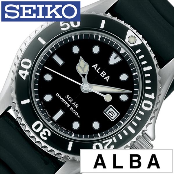 セイコー アルバ 腕時計 SEIKOALBA時計 SEIKO ALBA 腕時計 セイコー アルバ 時計 メンズ ブラック AEFD530 ラバー ベルト 正規品 防水 ソーラー ダイバー ウォッチ シルバー シンプル 送料無料 中学生 高校生 大学生 入学祝い プレゼント ギフト 春 入試 受験 成人式 お祝い