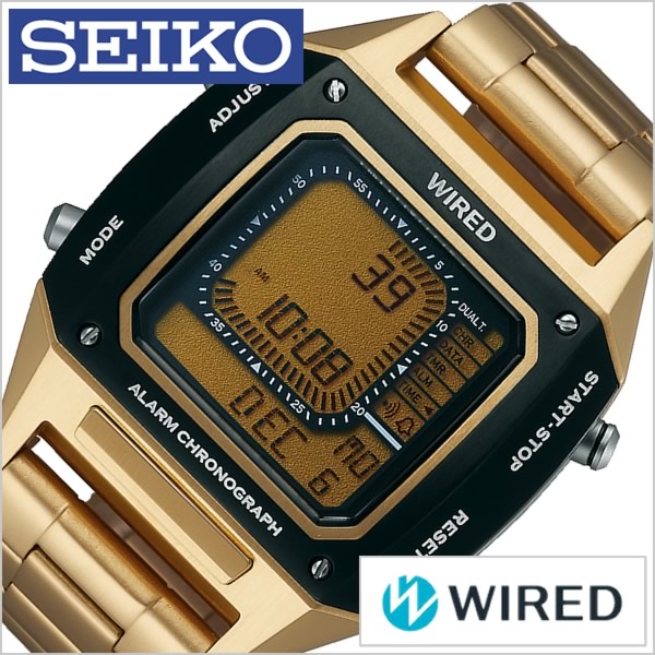 セイコー ワイアード デジボーグ BEAMSプロデュース 時計 SEIKO 腕時計 WIRED メンズ ゴールド AGAM402[人気 正規品 ブランド 防水 デジタル ワイヤード メタル ブラック][卒業 入学 就職 祝い 中学生 高校生 大学生 社会人]