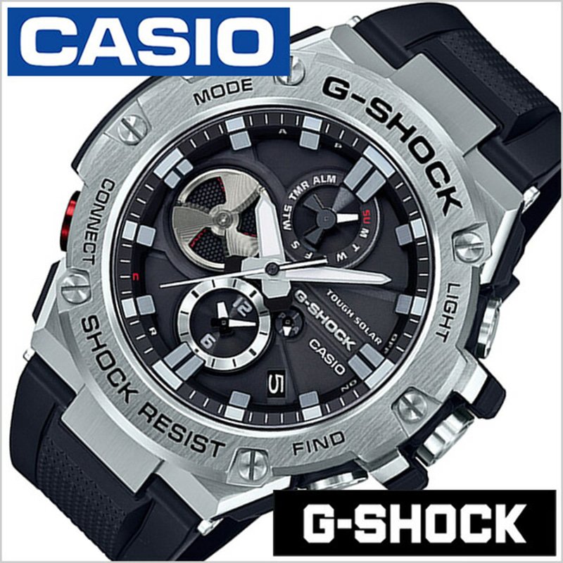 カシオ 腕時計 ジーショック ジースチール CASIO 時計 G-SHOCK G-STEEL メンズ ブラック GST-B100-1AJF 正規品 耐久 ペアウォッチ Gショック Gスチール ラバー カジュアル アウトドア カレンダー ソーラー ブルートゥース スマホ 連動 コネクト 冬 新社会人 プレゼント