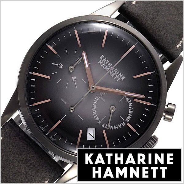 キャサリンハムネット 腕時計 KATHARINE HAMNETT 時計 クロノグラフ 6 CHRONOGRAPH 6 メンズ ブラックグラデーション KH24H5-34 正規品 ロンドン ブランド シンプル おしゃれ ビジネス レトロ クラシカル ファッション クロノグラフ ラウンド ブラウン 冬 バレンタイン